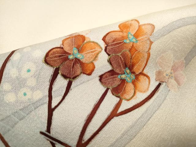 平和屋着物■訪問着 作家物 刺繍 枝花文 暈し染め 金銀彩 正絹 逸品 DABJ5478qa