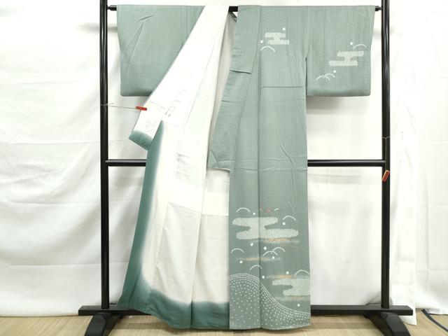 平和屋着物■訪問着 絞り 刺繍 エ霞花文 金彩 正絹 逸品 DABJ5485qa