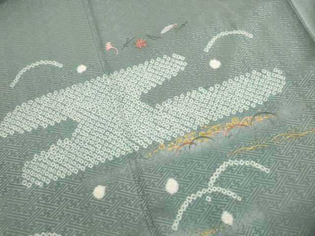 平和屋着物■訪問着 絞り 刺繍 エ霞花文 金彩 正絹 逸品 DABJ5485qa