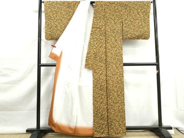 平和屋着物■上質な小紋 笹の葉文 正絹 逸品 DABJ5504qa