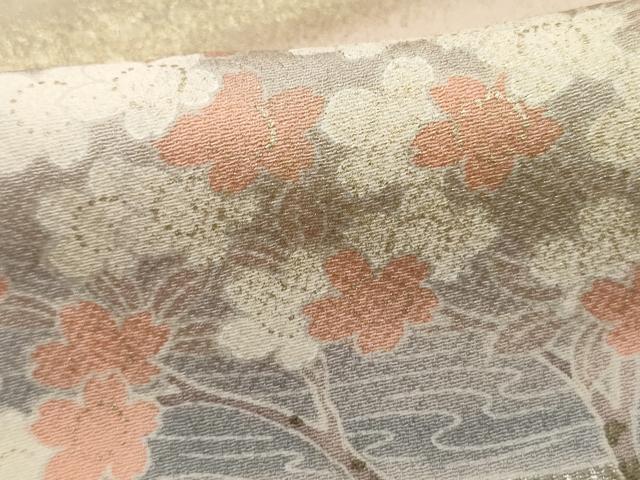 平和屋着物■訪問着 風景枝桜文 暈し染め 金彩 反端付き 正絹 逸品 DABJ5518qa