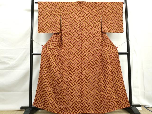 平和屋着物■上質な小紋 総絞り 檜垣文 正絹 逸品 DABJ5519qa