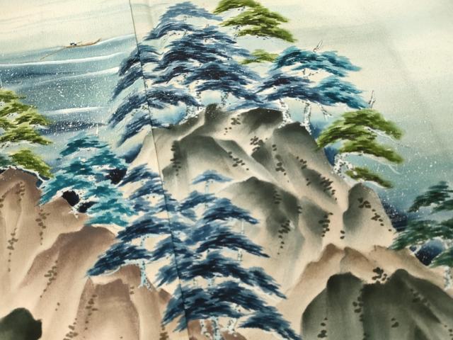 平和屋着物■豪華黒留袖 作家物 手描き 風景松文 暈し染め 正絹 逸品 DABJ5553qp