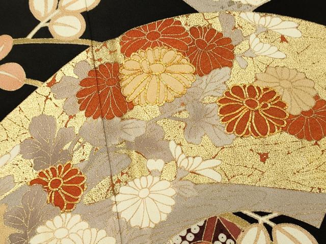 平和屋着物■豪華黒留袖 作家物 駒刺繍 地紙花文 枝梅 金彩 正絹 逸品 DABJ5555qp