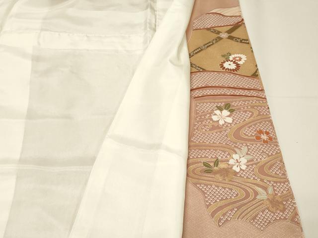 平和屋着物■豪華色留袖 駒刺繍 舞扇花文 金彩 正絹 逸品 DABJ5562qp