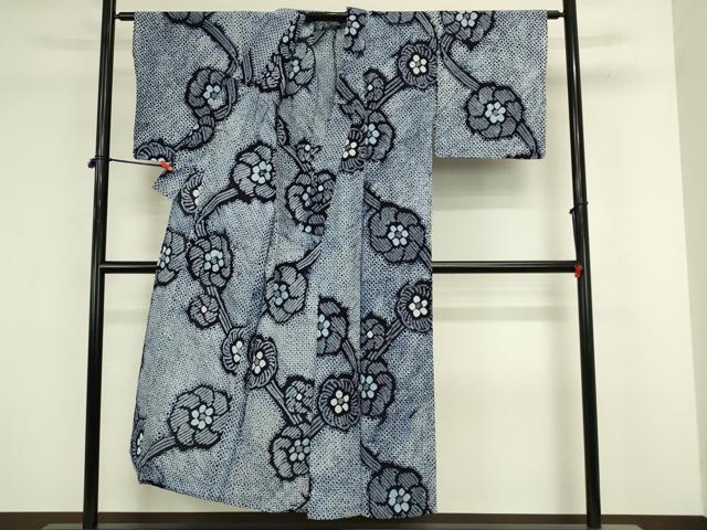 平和屋着物∴夏物 浴衣 有松鳴海絞り 舞花文 綿 逸品 DABJ5616qp