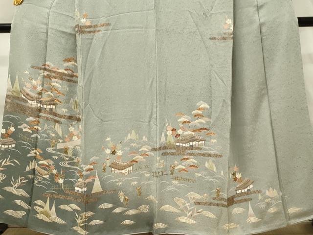 平和屋着物■訪問着 駒刺繍 エ霞花文 松竹梅 暈し染め 金彩 正絹 逸品 DABJ5633qp