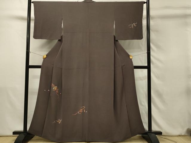 平和屋着物■訪問着 総刺繍 駒刺繍 結び紐花文 金糸 鬼しぼ縮緬 正絹 逸品 DABJ5656qp