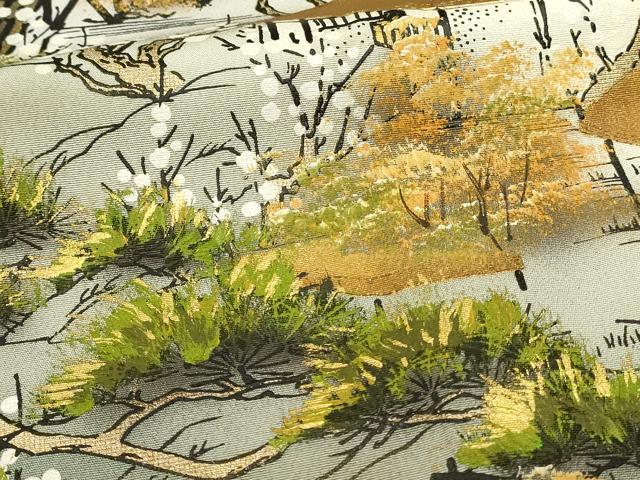 平和屋着物■豪華黒留袖 作家物 渡橋風景花松文 暈し染め 金彩 正絹 逸品 DABJ5798qp