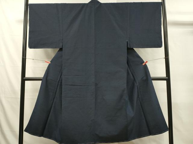 平和屋着物■男性 紬 ミッドナイトブルー色 正絹 逸品 DABJ5814qp