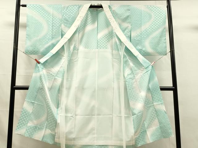 平和屋着物■長襦袢 無双仕立て 流水鱗地紋 暈し染め 洗える着物 DABJ5998qp
