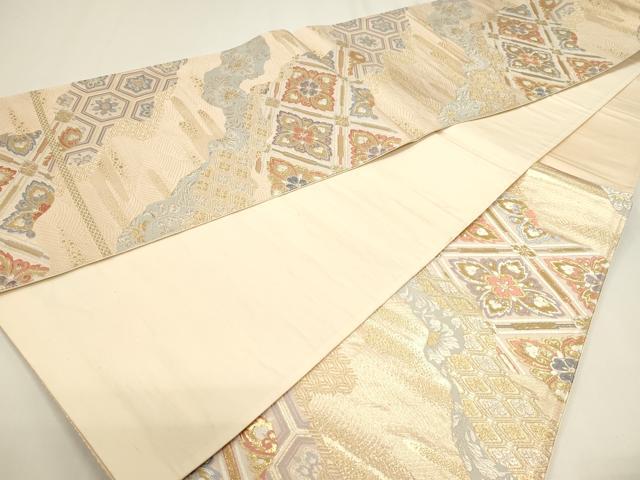 平和屋本店▼六通柄袋帯 唐織 天平華文 本金箔錦二重織 正絹 逸品 DABJ6005sf