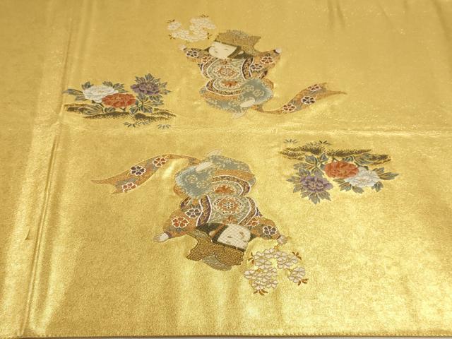 平和屋着物▼太鼓柄袋帯 童子遊び 正絹 逸品 DABJ6008sf