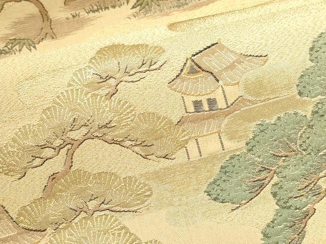 平和屋着物▼六通柄袋帯 清苑船 金欄綴 正絹 逸品 DABJ6012sf