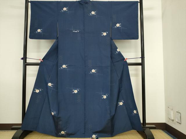 平和屋着物▽上質な紬 単衣 枝花文 正絹 逸品 未使用 DABJ6013sf