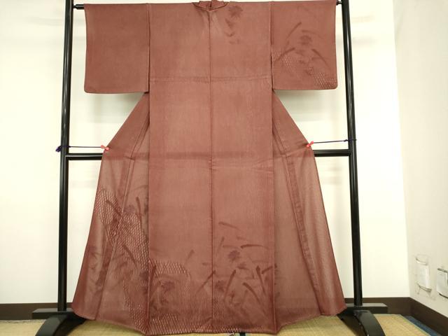平和屋着物▽訪問着 無双 紋紗×絽 紗袷 手描き 枝花文 正絹 逸品 DABJ6016sf