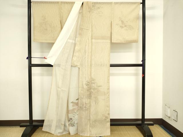 平和屋着物▽訪問着 無双 紗×紗 紗袷 風景草花文 正絹 逸品 DABJ6021sf