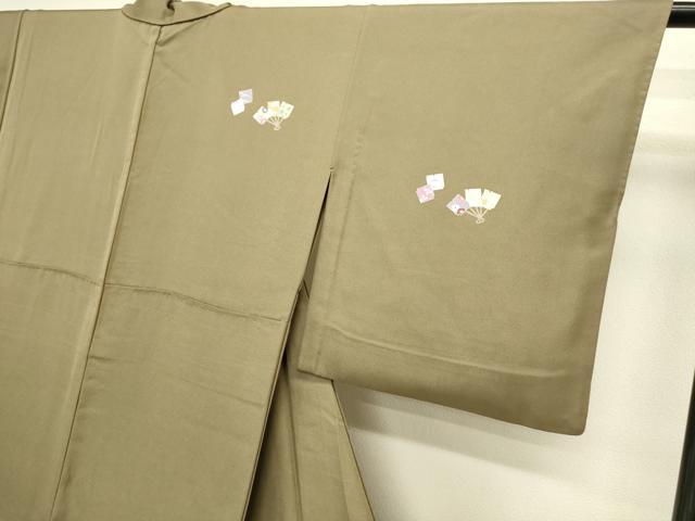 平和屋着物▽訪問着 単衣 万葉讃歌 舞扇文 暈し染め 金彩 正絹 逸品 DABJ6023sf