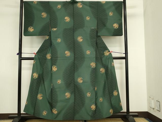 平和屋着物▽小紋 単衣 草花文 洗える着物 DABJ6031sf