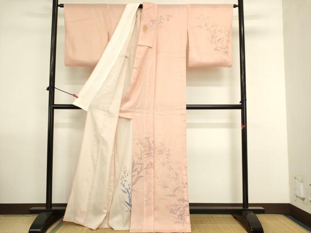 平和屋着物▽訪問着 無双 紗×絽 紗袷 枝花文 正絹 逸品 DABJ6034sf