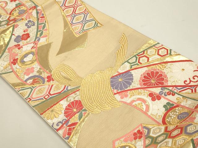 平和屋本店▼六通柄袋帯 唐織 吉祥献花文 本金箔錦二重織 正絹 逸品 DABJ6065sf