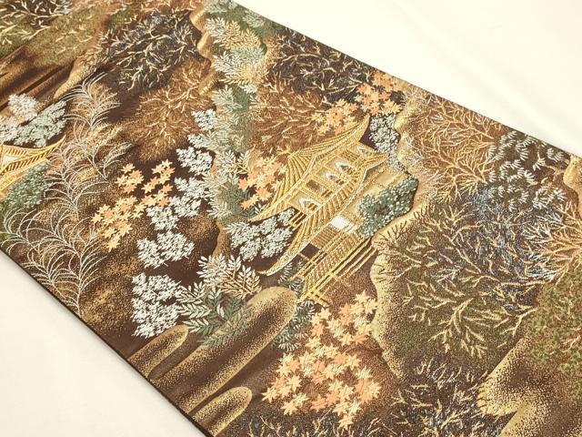 平和屋本店▼六通柄袋帯 名刹散歩 本金箔 正絹 逸品 DABJ6069sf