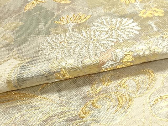 平和屋本店▼六通柄袋帯 千華百花 純金箔二重引 24金 正絹 逸品 DABJ6102sf