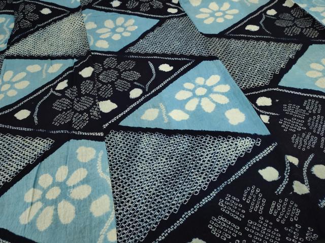 平和屋着物∴夏物 浴衣 有松鳴海絞り 舞花文 綿 逸品 DABJ6121sf