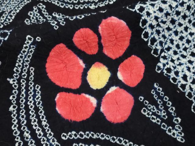 平和屋着物∴夏物 浴衣 有松鳴海絞り 舞花文 綿 逸品 DABJ6136sf