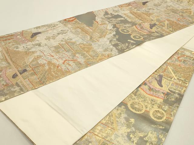 平和屋本店▼六通柄袋帯 祇園祭風景 本金二重箔 正絹 逸品 DABJ6168sf