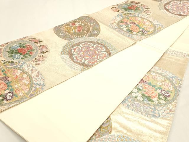 平和屋本店▼六通柄袋帯 唐織 九百錦 花鳥華飛鶴 本金二重箔 正絹 逸品 DABJ6193sf