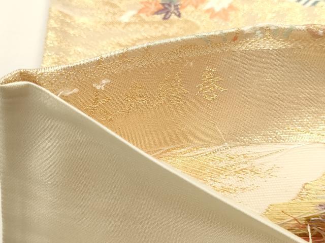 平和屋本店▼六通柄袋帯 唐織 大奥絵巻 弐拾四金二重織 正絹 逸品 DABJ6196sf
