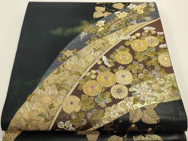 平和屋本店▼六通柄袋帯 高台寺蒔絵文 本金襲 引箔 正絹 逸品 DABJ6198sf