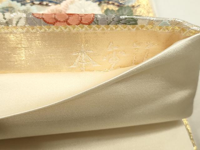 平和屋本店▼六通柄袋帯 唐織 草花文 秀風絽 本金箔 正絹 逸品 DABJ6204sf