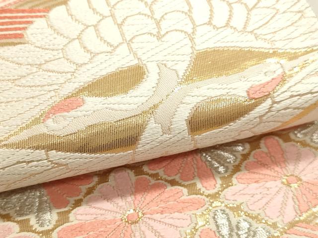 平和屋本店▼六通柄袋帯 唐織 松寿能衣調 24金箔 正絹 逸品 DABJ6214sf