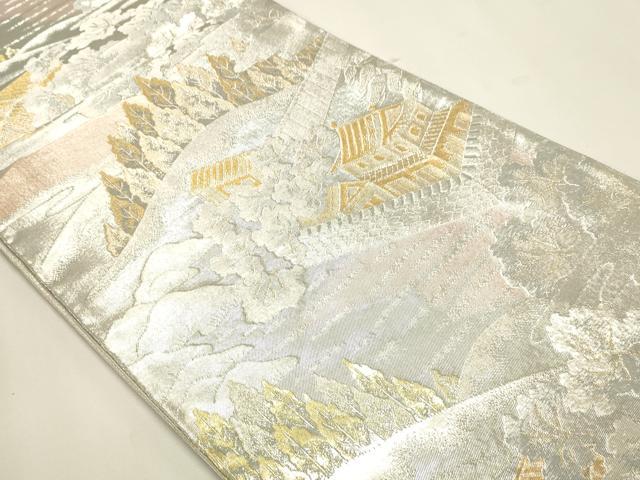 平和屋本店▼六通柄袋帯 古都の四季 弐拾四金九百錦 正絹 逸品 DABJ6216sf