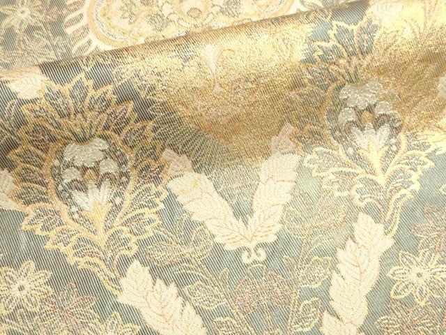 平和屋本店▼六通柄 本袋帯 正倉院花文 純金二重箔24K 正絹 逸品 DABJ6321sf