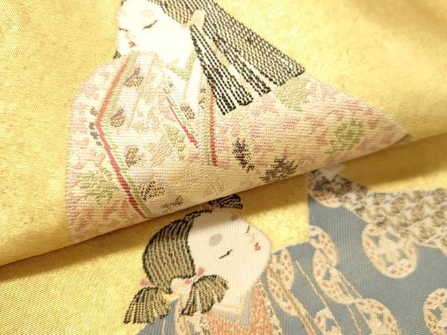 平和屋本店●加賀友禅の巨匠 初代 由水十久 西陣 長嶋成織物 ながしま帯 太鼓柄袋帯 うなゐ児 本金箔 瀞金錦 正絹 逸品 DABJ6489sf
