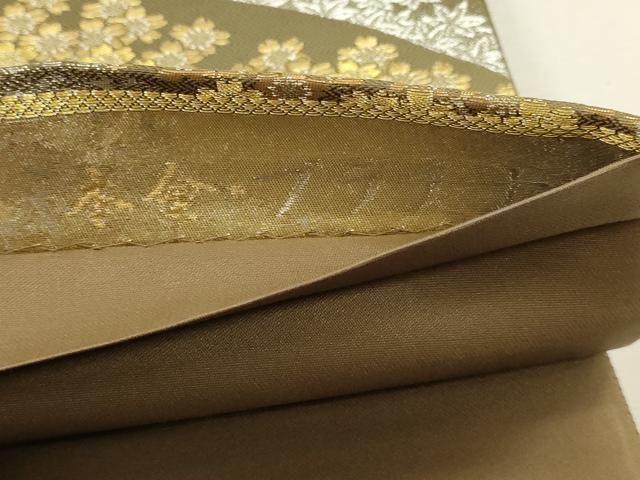 平和屋本店▼六通柄袋帯 枝花文 本金 プラチナ 正絹 逸品 DABJ6509sf