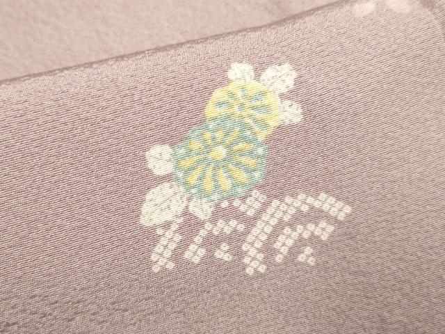 平和屋着物▽上質な小紋 単衣 青海波花文 京都きもの友禅扱い 正絹 逸品 DABJ6535du