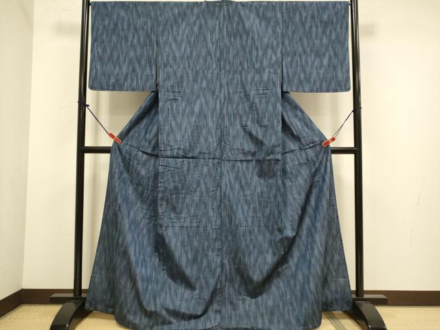 平和屋着物▽上質な紬 単衣 縞 正絹 逸品 DABJ6538du