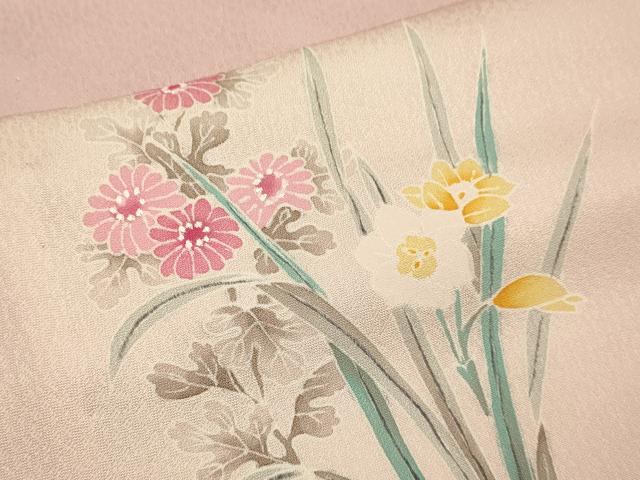 平和屋着物▽訪問着 単衣 枝花文 暈し染め 正絹 逸品 DABJ6542du