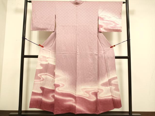 平和屋着物▽訪問着 単衣 霞文 暈し染め 正絹 逸品 DABJ6553du
