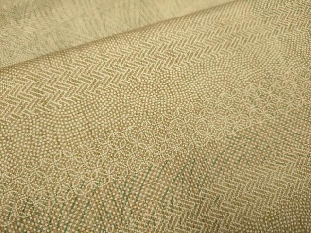 平和屋着物▽本場染大島紬 単衣 吉祥横段文 正絹 逸品 DABJ6567du