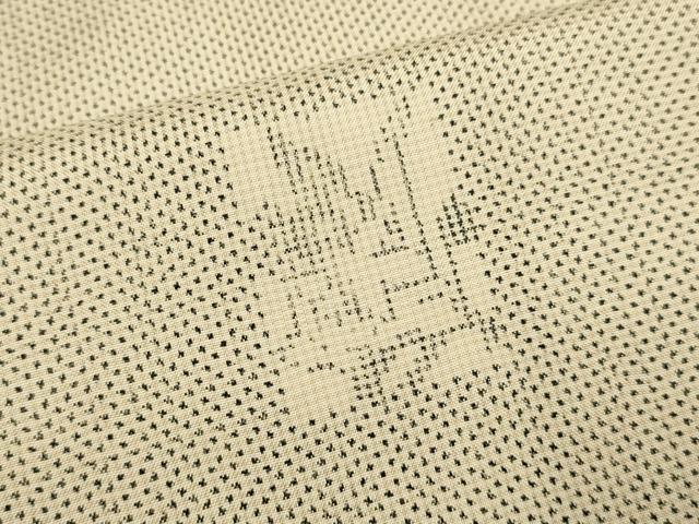 平和屋着物▽本場大島紬 単衣 白大島 7マルキ 色紙花文 正絹 逸品 DABJ6570du