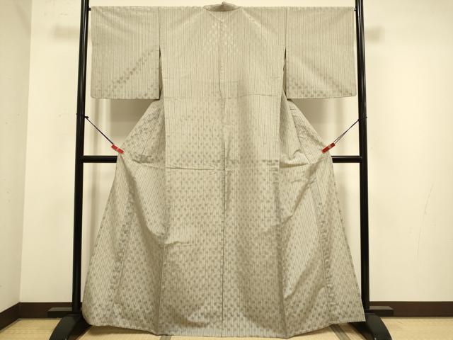 平和屋着物▽米沢 白根沢 涼風 単衣 綟子織 もじり織 燕 正絹 逸品 DABJ6579du