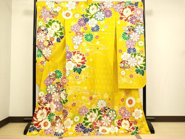 平和屋着物●豪華振袖 刺繍 花毬文 折り鶴 独楽 金彩 正絹 逸品 DABJ6643du