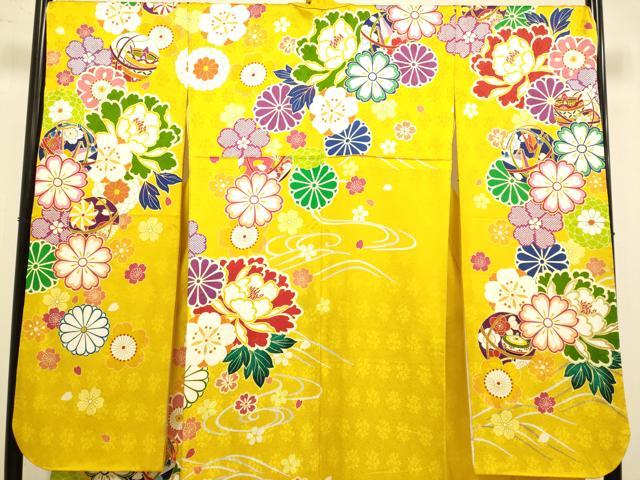 平和屋着物●豪華振袖 刺繍 花毬文 折り鶴 独楽 金彩 正絹 逸品 DABJ6643du