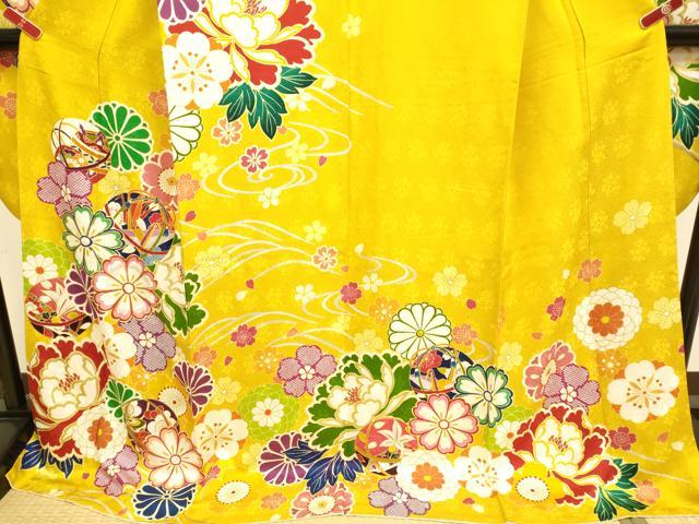平和屋着物●豪華振袖 刺繍 花毬文 折り鶴 独楽 金彩 正絹 逸品 DABJ6643du