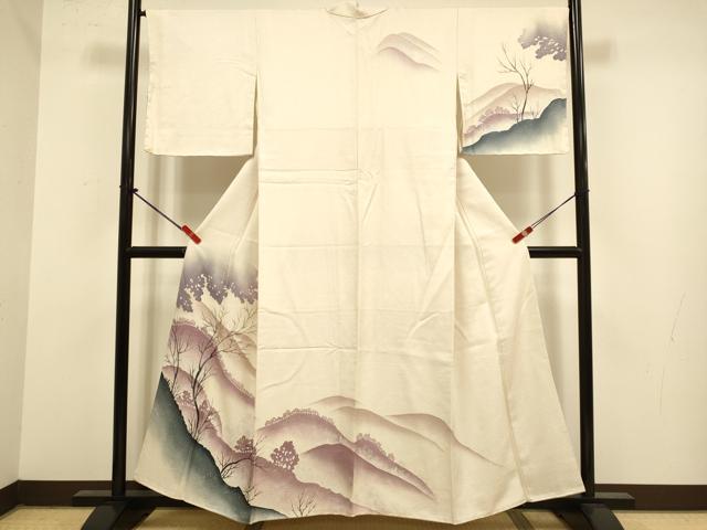 平和屋着物●訪問着 重ね山風景文 正絹 逸品 DABJ6646du